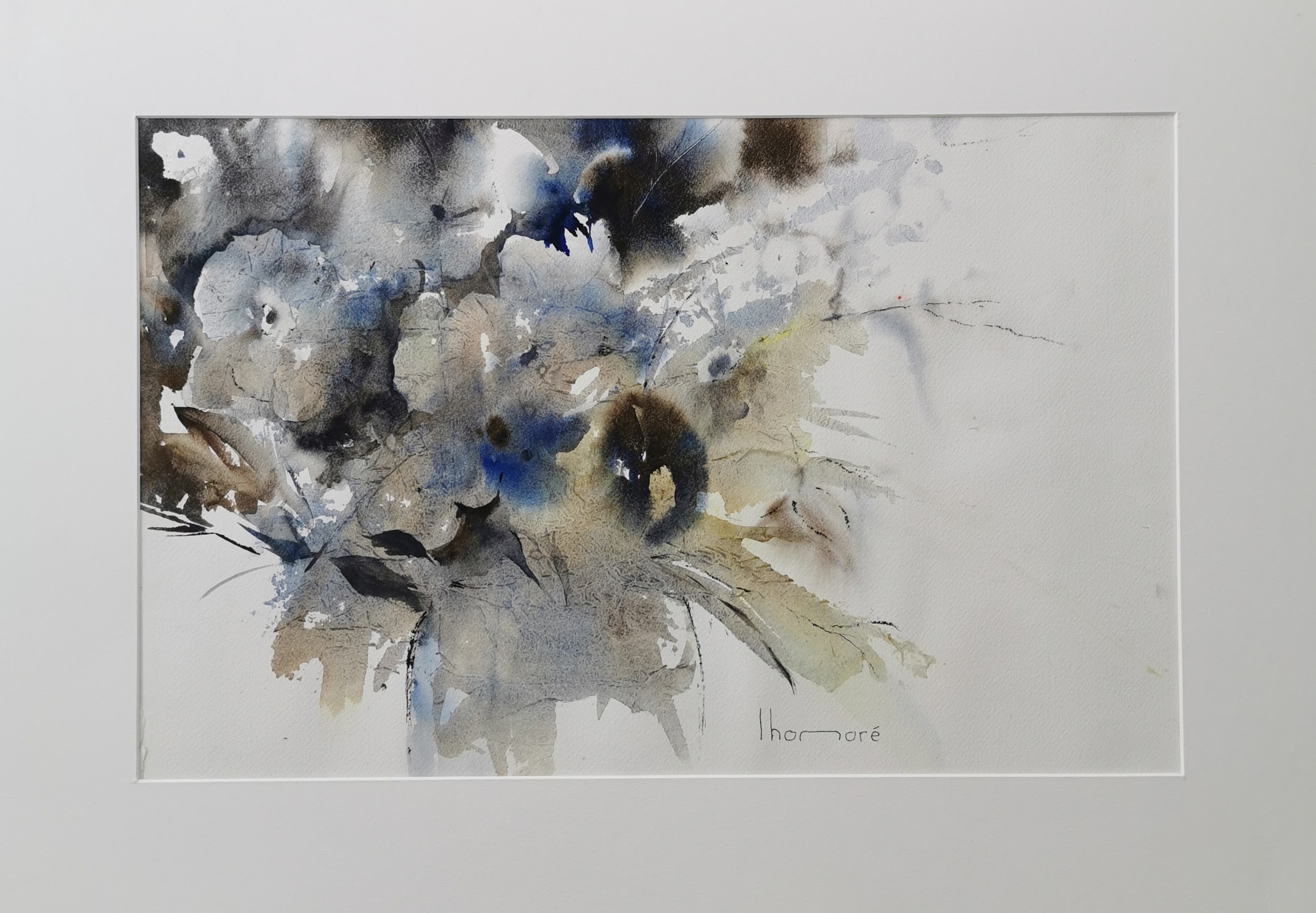 Aquarelle sélectionnée : Bouquet bleu 50x70 Image